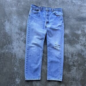 Vintage 90's Levi's 505 Light Wash Denim Jeans Distressed Faded 36x30